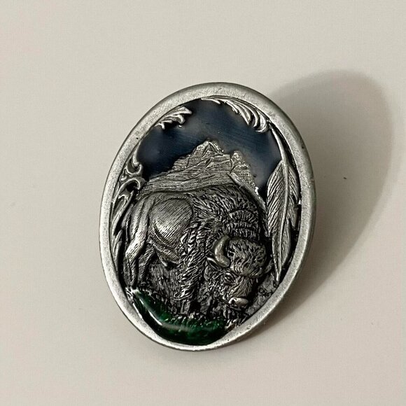 Vintage 90s Siskiyou Bison Buffalo Pin - Picture 2 of 9